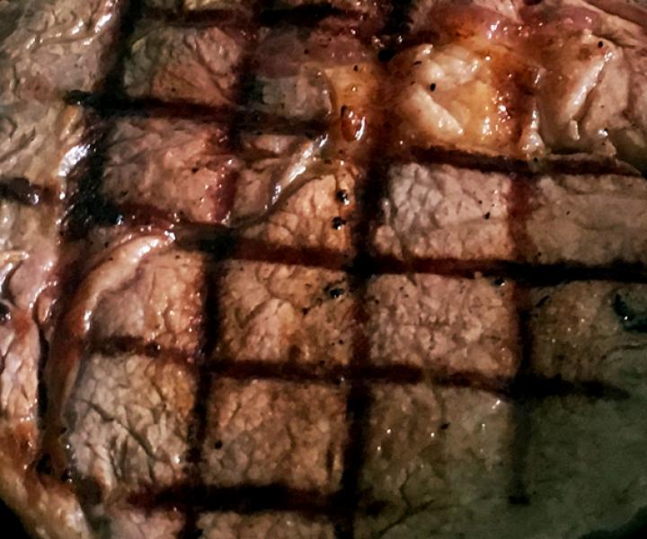 Sirloin Steak with Chocolate Port Sauce